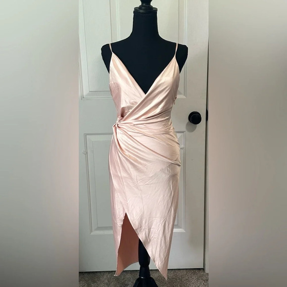 NWT House of CB Coco Drape Back Dress in Nude. Size XS. - Picture 5 of 7